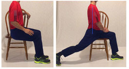 seated lunge for back pain at work